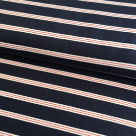 Jersey Stripe marine/wit/rood