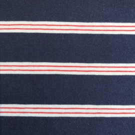 Jersey Stripe marine/wit/rood