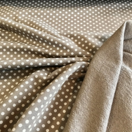 Dotty taupe french terry (lichte sweaterstof)