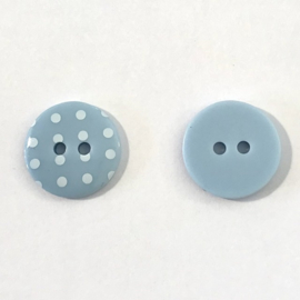 Polka dot lichtblauw maat 24/15,5mm