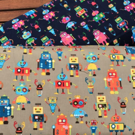 Fijne ribfluweel funky robot donkerblauw