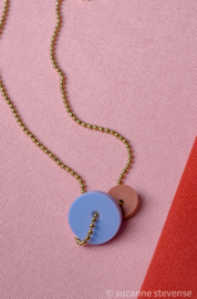 ballchain ketting met confetti bedel in verschillende kleuren en maten