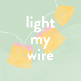 *pastel geel* Light my wire MINI (5 led lampjes en 5 toetjes)