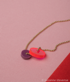 ballchain ketting met confetti bedel in verschillende kleuren en maten