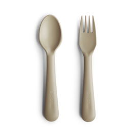 Mushie Bestek Fork Spoon | Vanilla