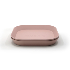 Mushie plates - square blush