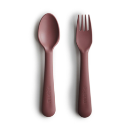 Mushie Bestek Fork Spoon | Woodchuck