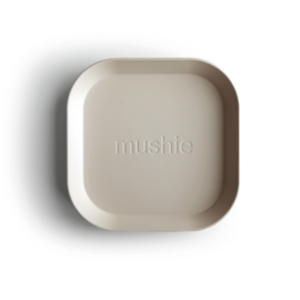 Mushie plates - square ivory