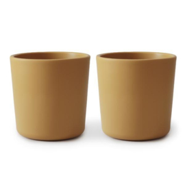 Mushie Drinkbeker Mustard - set van 2