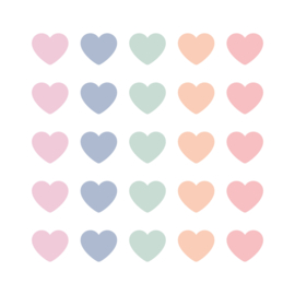 Sticker - Hearts pastel - 10 stuks