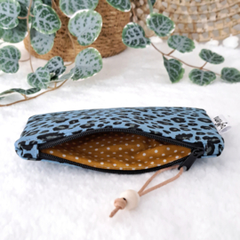 Mini etui Denim Leopard