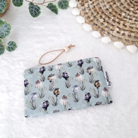 Mini etui Papaver blauw/groen