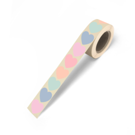 Sticker - Hearts pastel - 10 stuks
