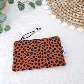 Mini etui Leopard bruin
