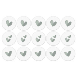 Stickers - Solo Hearts Groen - 10 stuks