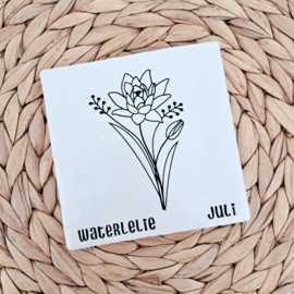 Tegeltje geboortebloem Juli / July