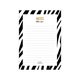 A6 Noteblock Notes zebra black & white