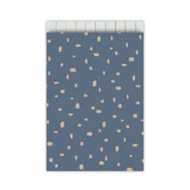 Cadeauzakje Minimal Dots Blauw - Maat L - 5 stuks