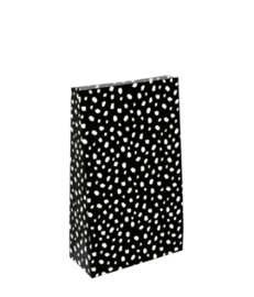 Blokbodemzak Dots zwart/wit - Maat M - 5 stuks