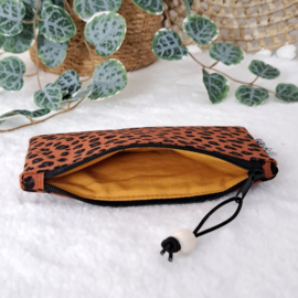 Mini etui Leopard bruin