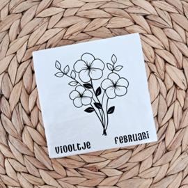Tegeltje geboortebloem Februari / February