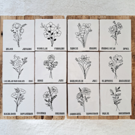 Tegeltje geboortebloem Maart / March