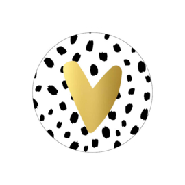 Sticker - Golden Heart Dots - 10 stuks