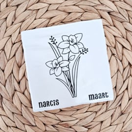 Tegeltje geboortebloem Maart / March