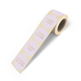 Sticker - Christmas Wishes (lila/goud) - 10 stuks