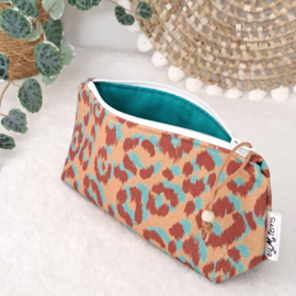 Etui Leopard bruin/blauw
