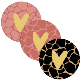 Sticker - Dierenprint Hart - 10 stuks