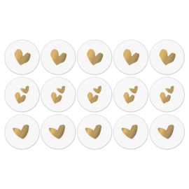 Sticker - Solo Hearts Goudfolie - 10 stuks