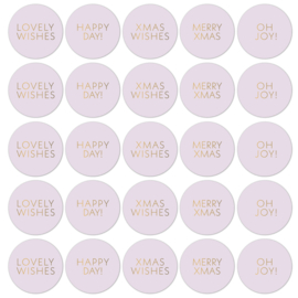 Sticker - Christmas Wishes (lila/goud) - 10 stuks