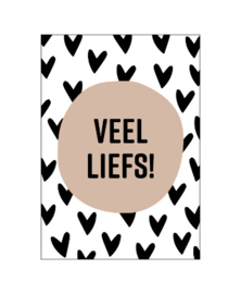 Wenskaart A6 - Veel liefs