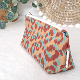 Etui Leopard bruin/blauw