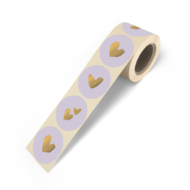 Sticker - Solo Hearts Lila - 10 stuks
