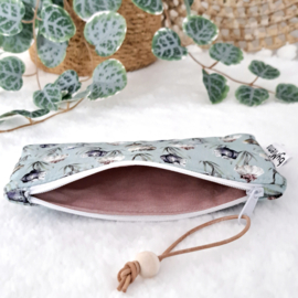 Mini etui Papaver blauw/groen