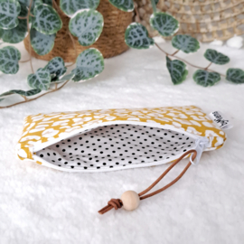Mini etui Leopard geel