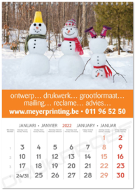 Muurkalender A3 dubbelzijdig 7 vel