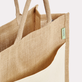 Jute tas met canvas voorvak
