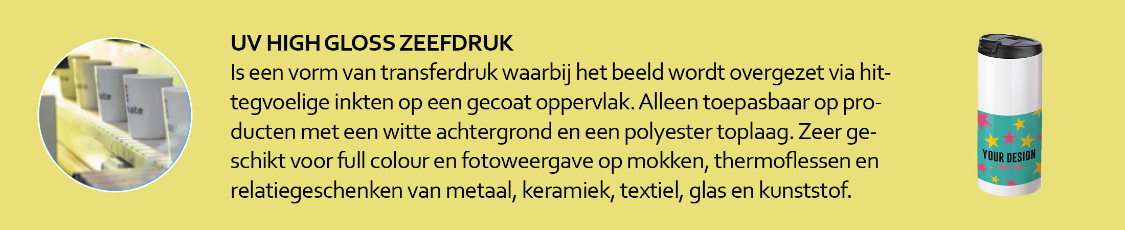 UV high gloss zeefdruk