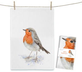 Theedoek Wollig Roodborstje - Maluu