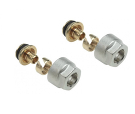 EuroConus adapter voor kunststofleiding (tule+ring+moer) 14x2mm per stuk