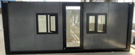 Mobiele unit RAL7015 twee ramen & glazen deur
