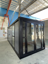 Mobiele unit RAL7015 glazen pui