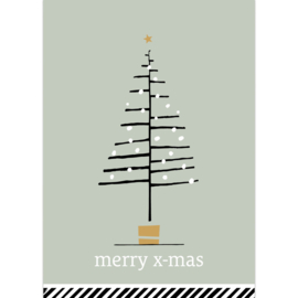 Kaart | Kerstboom groen, zwart