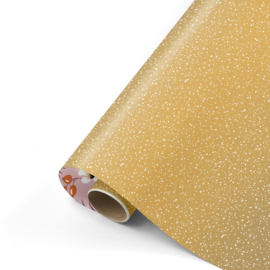 Inpakpapier | Goud wit bloem roze