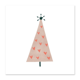 Minikaart | Kerstboom roze