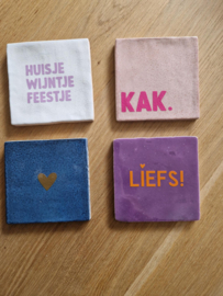 Tegeltje |  Liefs paars