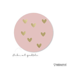 Stickers | Hartjes roze goud